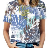 AILLOSA YH-219 Tamamı Baskılı Kısa Kollu Yuvarlak Yaka Kadın T-shirt