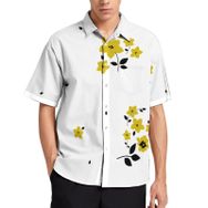 AILLOSA YH-220 Aloha Hawaii 3D Desen Kısa Kollu Erkek Gömlek