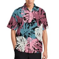 AILLOSA YH-227 Aloha Hawaii 3D Desen Kısa Kollu Erkek Gömlek