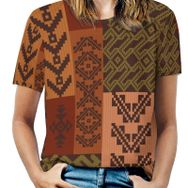 AILLOSA YH-228 Tamamı Baskılı Kısa Kollu Yuvarlak Yaka Kadın T-shirt