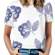 AILLOSA YH-229 Tamamı Baskılı Kısa Kollu Yuvarlak Yaka Kadın T-shirt