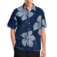 AILLOSA YH-232 Aloha Hawaii 3D Desen Kısa Kollu Erkek Gömlek