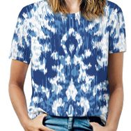 AILLOSA YH-236 Tamamı Baskılı Kısa Kollu Yuvarlak Yaka Kadın T-shirt