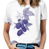 AILLOSA YH-239 Tamamı Baskılı Kısa Kollu Yuvarlak Yaka Kadın T-shirt