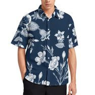 AILLOSA YH-24 Aloha Hawaii 3D Desen Kısa Kollu Erkek Gömlek