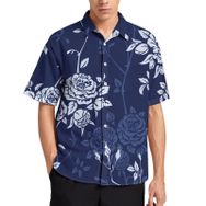 AILLOSA YH-240 Aloha Hawaii 3D Desen Kısa Kollu Erkek Gömlek