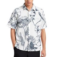 AILLOSA YH-241 Aloha Hawaii 3D Desen Kısa Kollu Erkek Gömlek