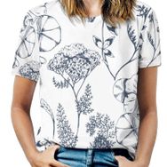AILLOSA YH-241 Tamamı Baskılı Kısa Kollu Yuvarlak Yaka Kadın T-shirt