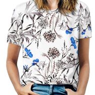 AILLOSA YH-242 Tamamı Baskılı Kısa Kollu Yuvarlak Yaka Kadın T-shirt