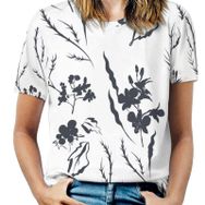 AILLOSA YH-245 Tamamı Baskılı Kısa Kollu Yuvarlak Yaka Kadın T-shirt