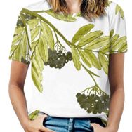AILLOSA YH-248 Tamamı Baskılı Kısa Kollu Yuvarlak Yaka Kadın T-shirt