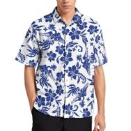 AILLOSA YH-25 Aloha Hawaii 3D Desen Kısa Kollu Erkek Gömlek