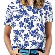 AILLOSA YH-25 Tamamı Baskılı Kısa Kollu Yuvarlak Yaka Kadın T-shirt
