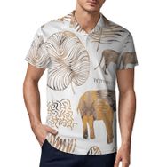 AILLOSA YH-250 3D Baskılı Desen Kısa Kollu Polo Yaka Erkek T-shirt