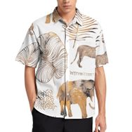AILLOSA YH-250 Aloha Hawaii 3D Desen Kısa Kollu Erkek Gömlek