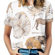 AILLOSA YH-250 Tamamı Baskılı Kısa Kollu Yuvarlak Yaka Kadın T-shirt