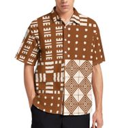 AILLOSA YH-252 Aloha Hawaii 3D Desen Kısa Kollu Erkek Gömlek