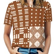 AILLOSA YH-252 Tamamı Baskılı Kısa Kollu Yuvarlak Yaka Kadın T-shirt