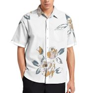 AILLOSA YH-253 Aloha Hawaii 3D Desen Kısa Kollu Erkek Gömlek