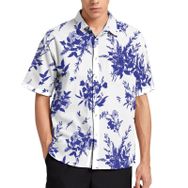 AILLOSA YH-258 Aloha Hawaii 3D Desen Kısa Kollu Erkek Gömlek