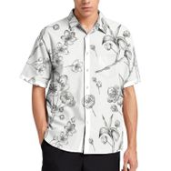 AILLOSA YH-259 Aloha Hawaii 3D Desen Kısa Kollu Erkek Gömlek