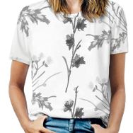 AILLOSA YH-260 Tamamı Baskılı Kısa Kollu Yuvarlak Yaka Kadın T-shirt