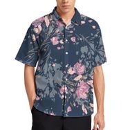 AILLOSA YH-262 Aloha Hawaii 3D Desen Kısa Kollu Erkek Gömlek