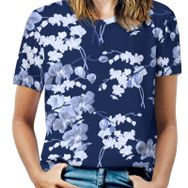 AILLOSA YH-264 Tamamı Baskılı Kısa Kollu Yuvarlak Yaka Kadın T-shirt