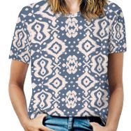AILLOSA YH-265 Tamamı Baskılı Kısa Kollu Yuvarlak Yaka Kadın T-shirt