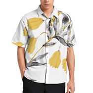 AILLOSA YH-266 Aloha Hawaii 3D Desen Kısa Kollu Erkek Gömlek