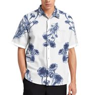 AILLOSA YH-268 Aloha Hawaii 3D Desen Kısa Kollu Erkek Gömlek
