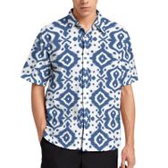 AILLOSA YH-271 Aloha Hawaii 3D Desen Kısa Kollu Erkek Gömlek