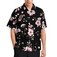 AILLOSA YH-272 Aloha Hawaii 3D Desen Kısa Kollu Erkek Gömlek