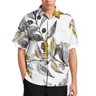 AILLOSA YH-278 Aloha Hawaii 3D Desen Kısa Kollu Erkek Gömlek