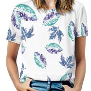 AILLOSA YH-279 Tamamı Baskılı Kısa Kollu Yuvarlak Yaka Kadın T-shirt