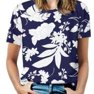 AILLOSA YH-28 Tamamı Baskılı Kısa Kollu Yuvarlak Yaka Kadın T-shirt