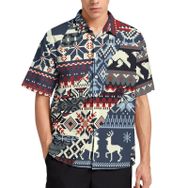 AILLOSA YH-282 Aloha Hawaii 3D Desen Kısa Kollu Erkek Gömlek