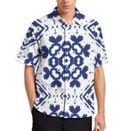 AILLOSA YH-283 Aloha Hawaii 3D Desen Kısa Kollu Erkek Gömlek