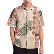 AILLOSA YH-284 Aloha Hawaii 3D Desen Kısa Kollu Erkek Gömlek