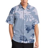 AILLOSA YH-285 Aloha Hawaii 3D Desen Kısa Kollu Erkek Gömlek
