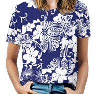 AILLOSA YH-29 Tamamı Baskılı Kısa Kollu Yuvarlak Yaka Kadın T-shirt