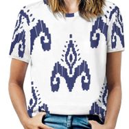 AILLOSA YH-291 Tamamı Baskılı Kısa Kollu Yuvarlak Yaka Kadın T-shirt