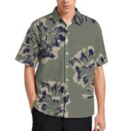 AILLOSA YH-292 Aloha Hawaii 3D Desen Kısa Kollu Erkek Gömlek