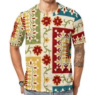 AILLOSA YH-297 Baskılı Desenli Kısa Kollu Unisex T-shirt