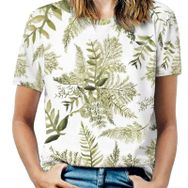 AILLOSA YH-300 Tamamı Baskılı Kısa Kollu Yuvarlak Yaka Kadın T-shirt