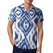 AILLOSA YH-301 3D Baskılı Desen Kısa Kollu Polo Yaka Erkek T-shirt