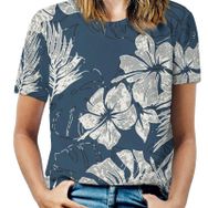 AILLOSA YH-302 Tamamı Baskılı Kısa Kollu Yuvarlak Yaka Kadın T-shirt