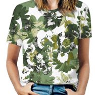 AILLOSA YH-303 Tamamı Baskılı Kısa Kollu Yuvarlak Yaka Kadın T-shirt
