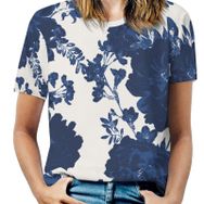 AILLOSA YH-304 Tamamı Baskılı Kısa Kollu Yuvarlak Yaka Kadın T-shirt
