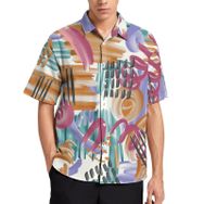 AILLOSA YH-305 Aloha Hawaii 3D Desen Kısa Kollu Erkek Gömlek